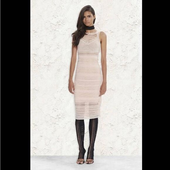 Ohne Titel Dresses & Skirts - Ohne Titel Blush Crochet Midi Sheath Dress